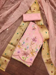 KIMISHA Embellished Organza Unstitched Dress Material