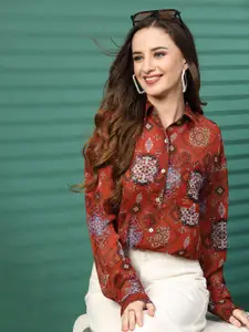 EVERYDAY by ANI Women Original Spread Collar Abstract Printed Casual Shirt