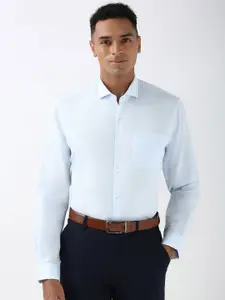 Peter England Men Spread Collar Solid Cotton Formal Shirt