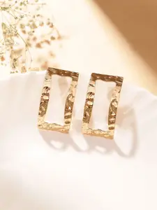 Priyaasi Gold Plated Contemporary Geometry Style Stud Earrings