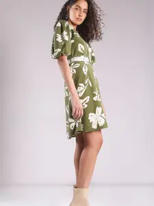 Vero Moda Floral Print Puff Sleeve Fit & Flare Dress