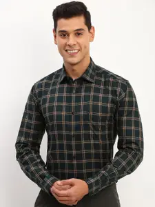 Allen Solly Men Spread Collar Tartan Checked Cotton Slim Fit Formal Shirt