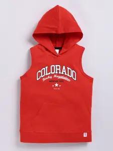 Ginie Boys Typography Printed Hood Cotton T-shirt