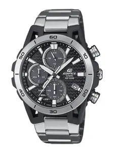 CASIO Men Dial & Stainless Steel Cuff Straps Analogue Chronograph Solar Powered Watch ED628