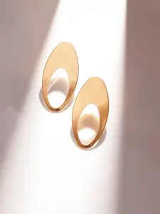 Priyaasi Gold-Plated Oval Studs Earrings