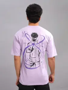 ADRO Anime Printed Round Neck Cotton Oversized T-shirt