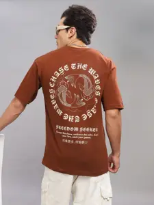 ADRO Men Typography Printed Round Neck Cotton T-shirt