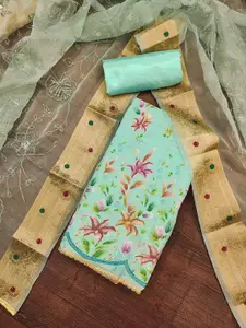 KIMISHA Embellished Organza Unstitched Dress Material