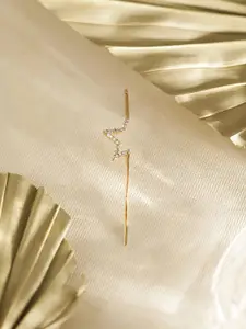 Priyaasi Gold Plated Artificial Stones Single Ear Cuff Earrings