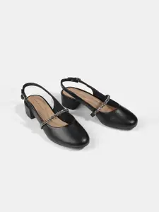 LEMON & PEPPER Women Embellished Block Sandals