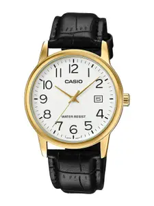 CASIO Men Dial & Leather Cuff Straps Analogue Watch A2314