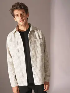 SELECTED Men Spread Collar Tartan Checked Cotton Casual Shirt