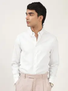 Andamen Men Premium Button-Down Collar Solid Cotton Slim Fit Casual Shirt