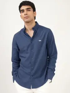 Andamen Men Premium Button-Down Collar Solid Cotton Casual Shirt