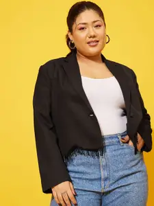 QUIERO MAS Miraz Plus Size Tailored Fit Notched Lapel Collar Single-Breasted Blazer