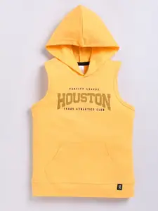 Ginie Boys Typography Printed Hood Cotton T-shirt