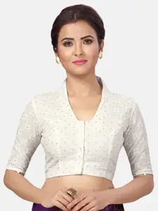 Studio Shringaar Embroidered Pure Cotton Saree Blouse