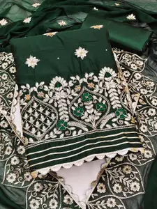 KIMISHA Floral Embroidered Beads and Stones Unstitched Dress Material