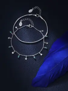 Accessorize Set Of 2 Star Beaded Anklet