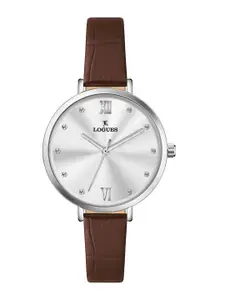 L LOGUES Women Brass Dial & Leather Straps Analogue Watch L E-685 SL-02