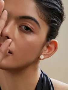 MINUTIAE Gold Plated Circular Kundan Studs