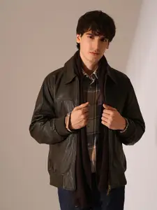 SELECTED Men Spread Collar Tartan Checked Cotton Slim Fit Casual Shirt