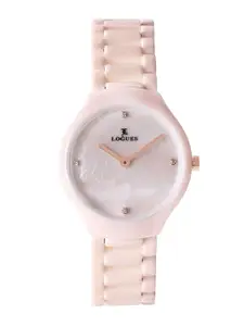 L LOGUES Women Brass Dial & Ceramic Bracelet Style Straps Analogue Watch L 1978 PC-09