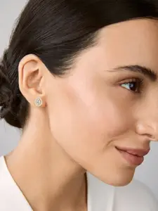 MINUTIAE Gold Plated Tear Drop Shaped Kundan Studs