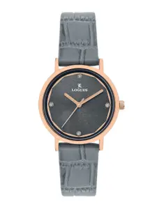 L LOGUES Women Brass Dial & Leather Straps Analogue Watch L 5095 WL-27