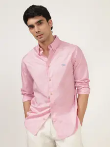 Andamen Men Premium Button-Down Collar Solid Cotton Slim Fit Casual Shirt