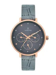 L LOGUES Women Brass Dial & Leather Textured Straps Analogue Watch L 1712 WL-27
