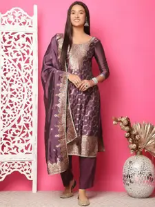 Stylee LIFESTYLE Ethnic Motifs Woven Design Zari Silk Jacquard Unstitched Dress Material