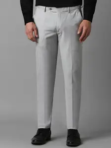 Louis Philippe Men Checked Slim Fit Trousers