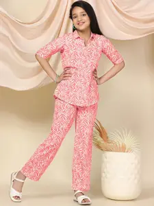 FASHION DREAM Girls Printed Top with Trousers