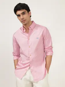 Andamen Men Premium Button-Down Collar Solid Cotton Casual Shirt
