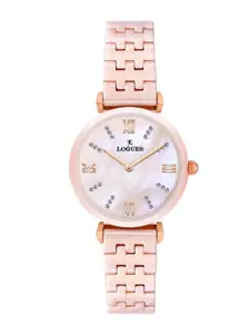 L LOGUES Women Brass Dial & Ceramic Bracelet Style Straps Analogue Watch L 1979 PC-09