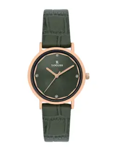 L LOGUES Women Brass Dial & Leather Straps Analogue Watch L 5095 WL-10