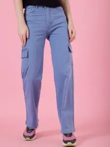 4WRD by Dressberry Women Classic High-Rise Cargo Styles Jeans