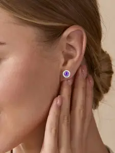 MINUTIAE Silver Plated Circular Kundan Studs