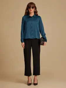 Kazo Women Standard Spread Collar Solid Formal Shirt