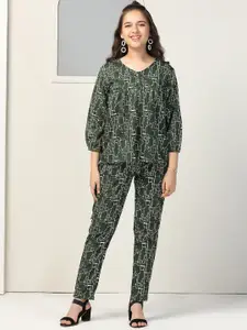 FASHION DREAM Girls Printed Top With Trousers