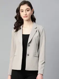 Purple State Slim-Fit Notched Lapel Collar Single-Breasted Casual Blazer