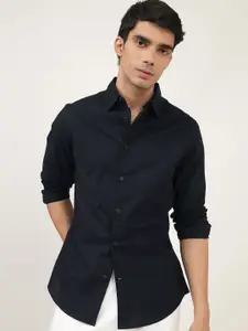 Andamen Men Premium Button-Down Collar Solid Cotton Casual Shirt