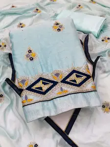 KIMISHA Floarl Embroidered Beads & Stones Unstitched Dress Material