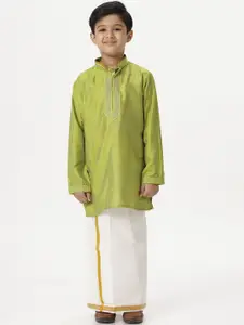 Ramraj Boys Embellished Kurta With Dhoti