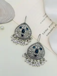 ABDESIGNS Silver-Plated Classic Oxidised Drop Earrings