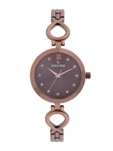 L LOGUES Women Brass Dial & Bracelet Style Straps Analogue Watch L E-708 CM-05