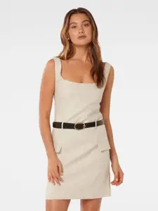 Forever New Linen A-Line Belted Mini Dress