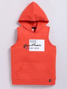 Ginie Boys Typography Printed Hood Cotton T-shirt