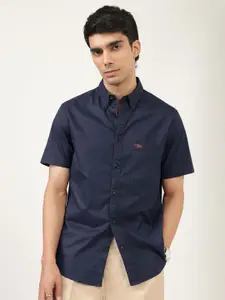 Andamen Men Premium Button-Down Collar Solid Cotton Slim Fit Casual Shirt